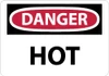 AccuformNMC "Danger - Hot", 7" Long x 10" Wide, Aluminum Safety Sign Rectangle, 0.04" Thick, Use for Hazardous Materials D51A - 72312762