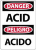 AccuformNMC "Danger - Acid", 14" Long x 10" Wide, Aluminum Safety Sign Rectangle, 0.04" Thick, Use for Hazardous Materials ESD657AB - 72313851