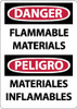 AccuformNMC "Danger - Flammable Materials", 14" Long x 10" Wide, Aluminum Safety Sign Rectangle, 0.04" Thick, Use for Hazardous Materials ESD664AB - 72314065