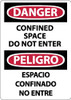 AccuformNMC "Danger - Confined Space - Do Not Enter", 14" Long x 10" Wide, Aluminum Safety Sign Rectangle, 0.04" Thick, Use for Accident Prevention ESD672AB - 72314305