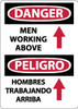 AccuformNMC "Danger - Men Working Above", 14" Long x 10" Wide, Rigid Plastic Safety Sign Rectangle, 0.05" Thick, Use for Accident Prevention ESD674RB - 72314388