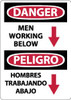 AccuformNMC "Danger - Men Working Below", 14" Long x 10" Wide, Rigid Plastic Safety Sign Rectangle, 0.05" Thick, Use for Accident Prevention ESD675RB - 72314412