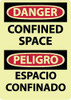 AccuformNMC "Danger - Confined Space", 14" Long x 10" Wide, Pressure-Sensitive Vinyl Safety Sign Rectangle, 0.004" Thick, Use for Accident Prevention GESD100PB - 72314875