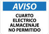 AccuformNMC "Aviso - Cuarto Electrico - Almacenaje No Permitido", 10" Long x 14" Wide, Rigid Plastic Safety Sign Rectangle, 0.05" Thick, Use for Workplace/Safety SPN368RB - 73071201