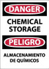 AccuformNMC "Danger - Chemical Storage", 14" Long x 10" Wide, Aluminum Safety Sign Rectangle, 0.04" Thick, Use for Hazardous Materials ESD239AB - 73072779