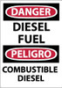 AccuformNMC "Danger - Diesel Fuel", 14" Long x 10" Wide, Aluminum Safety Sign Rectangle, 0.04" Thick, Use for Hazardous Materials ESD427AB - 73072902