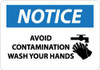 AccuformNMC "Notice - Avoid Contamination - Wash Your Hands", 10" Long x 14" Wide, Rigid Plastic Safety Sign Rectangle, 0.05" Thick, Use for Restroom, Janitorial & Housekeeping N247RB - 73298598