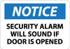 AccuformNMC "Notice - Security Alarm Will Sound If Door Is Opened", 10" Long x 14" Wide, Rigid Plastic Safety Sign Rectangle, 0.05" Thick, Use for Security & Admittance N343RB - 73299547