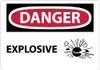 AccuformNMC "Danger - Explosives", 10" Long x 14" Wide, Rigid Plastic Safety Sign Rectangle, 0.05" Thick, Use for Accident Prevention D518RB - 73300576