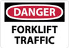 AccuformNMC "Danger - Forklift Traffic", 10" Long x 14" Wide, Rigid Plastic Safety Sign Rectangle, 0.05" Thick, Use for Accident Prevention D536RB - 73300758