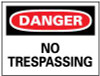 AccuformNMC "Danger - No Trespassing", 20" Long x 28" Wide, Rigid Plastic Safety Sign Rectangle, 0.05" Thick, Use for Security & Admittance D81RD - 73844854