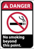 AccuformNMC "Danger - No Smoking Beyond This Point", 10" Long x 7" Wide, Pressure-Sensitive Vinyl Safety Sign Rectangle, 0.004" Thick, Use for Accident Prevention DGA7P - 73845067