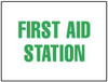 AccuformNMC "First Aid Station", 7" Long x 10" Wide, Pressure-Sensitive Vinyl Safety Sign Rectangle, 0.004" Thick, Use for First Aid M442P - 74778176