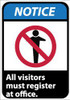 AccuformNMC "Notice - All Visitors Must Register at Office", 14" Long x 10" Wide, Pressure-Sensitive Vinyl Safety Sign Rectangle, 0.004" Thick, Use for Security & Admittance NGA12PB - 74988007