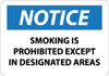 AccuformNMC "Notice - Smoking Is Prohibited Except in Designated Areas", 7" Long x 10" Wide, Pressure-Sensitive Vinyl Safety Sign Rectangle, 0.004" Thick, Use for Accident Prevention N155P - 75004796