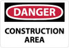 AccuformNMC "Danger - Construction Area", 7" Long x 10" Wide, Rigid Plastic Safety Sign Rectangle, 0.05" Thick, Use for Security & Admittance D132R - 75005272