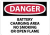 AccuformNMC "Danger - Battery Charging Area - No Smoking or Open Flame", 10" Long x 14" Wide, Aluminum Safety Sign Rectangle, 0.04" Thick, Use for Accident Prevention D133AB - 75005298