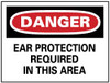 AccuformNMC "Danger - Ear Protection Required in This Area", 7" Long x 10" Wide, Rigid Plastic Safety Sign Rectangle, 0.05" Thick, Use for Accident Prevention D134R - 75005371