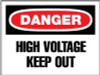 AccuformNMC "Danger - High Voltage - Keep Out", 14" Long x 20" Wide, Rigid Plastic Safety Sign Rectangle, 0.05" Thick, Use for Accident Prevention D139RC - 75006502