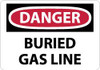 AccuformNMC "Danger - Buried Gas Line", 10" Long x 14" Wide, Aluminum Safety Sign Rectangle, 0.04" Thick, Use for Hazardous Materials D234AB - 75007138