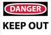 AccuformNMC "Danger - Keep Out", 7" Long x 10" Wide, Pressure-Sensitive Vinyl Safety Sign Rectangle, 0.004" Thick, Use for Accident Prevention D59P - 75258756