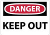 AccuformNMC "Danger - Keep Out", 7" Long x 10" Wide, Rigid Plastic Safety Sign Rectangle, 0.05" Thick, Use for Accident Prevention D59R - 75258764