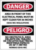 AccuformNMC "Danger - Area in Front of This Electrical Panel Must Be Kept Clear for 36 Inches OSHA-NEC Regulations", 14" Long x 10" Wide, Rigid Plastic Safety Sign Rectangle, 0.05" Thick, Use for Accident Prevention ESD225RB - 75263541