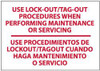 AccuformNMC "Use Lock-Out/Tag-Out Procedures When Performing Maintenance or Servicing", 10" Long x 14" Wide, Pressure-Sensitive Vinyl Safety Sign Rectangle, 0.004" Thick, Use for Accident Prevention M402PB - 75391607
