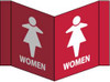 AccuformNMC "Women", 8" Long x 14-1/2" Wide, Rigid Plastic Safety Sign Rectangle, 0.125" Thick, Use for Restroom, Janitorial & Housekeeping VS16R - 75391987