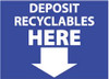AccuformNMC "Deposit Recyclables Here", 10" Long x 14" Wide, Aluminum Safety Sign Rectangle, 0.04" Thick, Use for Restroom, Janitorial & Housekeeping ENV32AB - 79615381