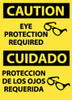 AccuformNMC "Caution - Eye Protection Required", 14" Long x 10" Wide, Rigid Plastic Safety Sign Rectangle, 0.05" Thick, Use for Accident Prevention ESC701RB - 79615613