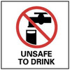 AccuformNMC "Unsafe to Drink", 7" Long x 7" Wide, Pressure-Sensitive Vinyl Safety Sign Square, 0.004" Thick, Use for Hazardous Materials S55P - 79918264