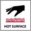 AccuformNMC "Hot Surface", 7" Long x 7" Wide, Rigid Plastic Safety Sign Square, 0.05" Thick, Use for Hazardous Materials S61R - 79918314