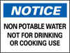 AccuformNMC "Notice - Non-Potable Water - Not for Drinking or Cooking Use", 10" Long x 14" Wide, Rigid Plastic Safety Sign Rectangle, 0.05" Thick, Use for Security & Admittance N50RB - 81857740