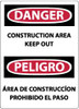 AccuformNMC "Danger - Construction Area - Keep Out", 20" Long x 14" Wide, Pressure-Sensitive Vinyl Safety Sign Rectangle, 0.004" Thick, Use for Security & Admittance ESD266PC - 83731638