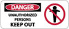 AccuformNMC "Danger - Unauthorized Persons - Keep Out", 7" Long x 17" Wide, Pressure-Sensitive Vinyl Safety Sign Rectangle, 0.004" Thick, Use for Accident Prevention SA136P - 83732859
