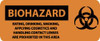 AccuformNMC "Biohazard - Eating, Drinking, Smoking, Applying Cosmetics and Handling Contact Lenses Are Prohibited in This Area", 7" Long x 17" Wide, Rigid Plastic Safety Sign Rectangle, 0.05" Thick, Use for Hazardous Materials SA186R - 83732982
