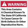 AccuformNMC "Warning - This Area Contains a Chemical Known to the State of California to Cause Cancer, Birth Defects or Other...", 10" Long x 10" Wide, Rigid Plastic Safety Sign Square, 0.05" Thick, Use for Hazardous Materials CP4R - 83733881