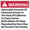 AccuformNMC "Warning - Detectable Amounts of Chemicals Known to the State of California to Cause Cancer, Birth Defects or Other...", 10" Long x 10" Wide, Pressure-Sensitive Vinyl Safety Sign, 0.004" Thick, Use for Hazardous Materials CP3P - 83734152