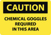 AccuformNMC "Caution - Chemical Goggles Required in This Area", 10" Long x 14" Wide, Rigid Plastic Safety Sign Rectangle, 0.05" Thick, Use for Accident Prevention C124RB - 84361799