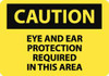 AccuformNMC "Caution - Eye and Ear Protection Required in This Area", 10" Long x 14" Wide, Pressure-Sensitive Vinyl Safety Sign Rectangle, 0.004" Thick, Use for Accident Prevention C151PB - 84417351