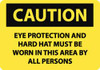 AccuformNMC "Caution - Eye Protection and Hard Hat Must Be Worn in This Area by All Persons", 10" Long x 14" Wide, Aluminum Safety Sign Rectangle, 0.04" Thick, Use for Accident Prevention C207AB - 84418003