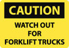 AccuformNMC "Caution - Watch Out for Fork Lift Trucks", 7" Long x 10" Wide, Pressure-Sensitive Vinyl Safety Sign Rectangle, 0.004" Thick, Use for Accident Prevention C215P - 84418136