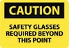 AccuformNMC "Caution - Safety Glasses Required Beyond This Point", 10" Long x 14" Wide, Rigid Plastic Safety Sign Rectangle, 0.05" Thick, Use for Accident Prevention C351RB - 84481480