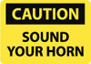AccuformNMC "Caution - Sound Your Horn", 7" Long x 10" Wide, Rigid Plastic Safety Sign Rectangle, 0.05" Thick, Use for Accident Prevention C352R - 84481548