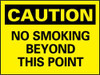 AccuformNMC "Caution - No Smoking Beyond This Point", 7" Long x 10" Wide, Pressure-Sensitive Vinyl Safety Sign Rectangle, 0.004" Thick, Use for Accident Prevention C51P - 84647601