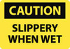 AccuformNMC "Caution - Slippery When Wet", 7" Long x 10" Wide, Pressure-Sensitive Vinyl Safety Sign Rectangle, 0.004" Thick, Use for Accident Prevention C57P - 84647643