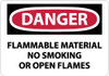 AccuformNMC "Danger - Flammable Material - No Smoking or Open Flames", 7" Long x 10" Wide, Pressure-Sensitive Vinyl Safety Sign Rectangle, 0.004" Thick, Use for Accident Prevention D117P - 84648195