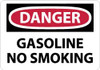 AccuformNMC "Danger - Gasoline - No Smoking", 7" Long x 10" Wide, Pressure-Sensitive Vinyl Safety Sign Rectangle, 0.004" Thick, Use for Accident Prevention D388P - 84657907
