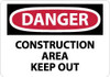 AccuformNMC "Danger - Construction Area - Keep Out", 10" Long x 14" Wide, Rigid Plastic Safety Sign Rectangle, 0.05" Thick, Use for Security & Admittance D404RB - 84661297